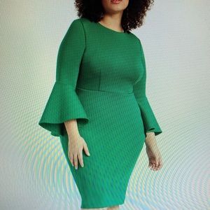 Eloquii Flare Sleeve Scuba Dress